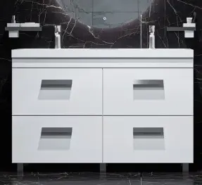 Тумба с раковиной Velvex Orlando 120 напольная белый