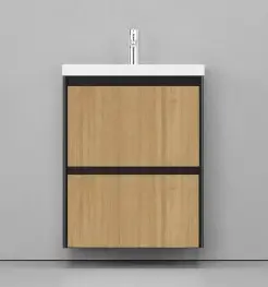 Тумба с раковиной Velvex Klaufs 70 2Y подвесная шатане черный