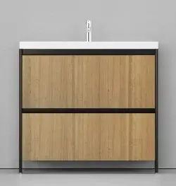 Тумба с раковиной Velvex Klaufs 80 2Y напольная черный шатане