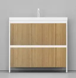 Тумба с раковиной Velvex Klaufs 100 2Y напольная шатане белый