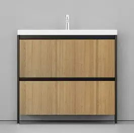 Тумба с раковиной Velvex Klaufs 90 2Y напольная шатане черный