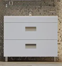 Тумба с раковиной Velvex Orlando 100 напольная белый