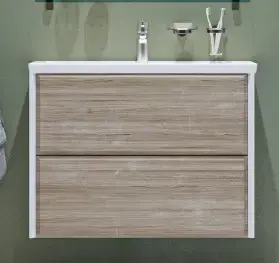 Тумба с раковиной Velvex Gesso 80 подвесная дуб сонома белый