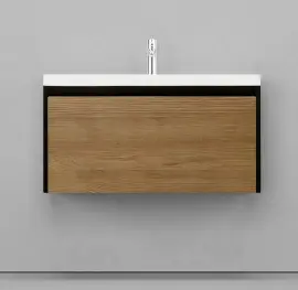 Тумба с раковиной Velvex Klaufs 90 1Y подвесная шатане черный