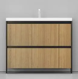 Тумба с раковиной Velvex Klaufs 100 2Y напольная шатане чёрный