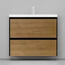 Тумба с раковиной Velvex Klaufs 100 2Y подвесная шатане черный