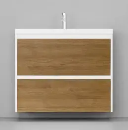 Тумба с раковиной Velvex Klaufs 100 2Y подвесная шатане белый