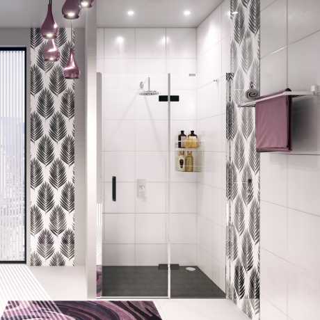 Душевая дверь Wasserkraft Aller 120 R 10H05RBLACK MATT черный/хром