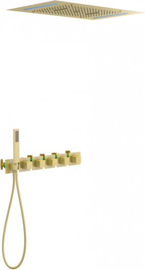 Душевая система встроенная с термостатом Timo Petruma SX-5229/17SM золото матовое