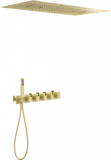 Душевая система встроенная с термостатом Timo Petruma SX-5329/17SM золото матовое