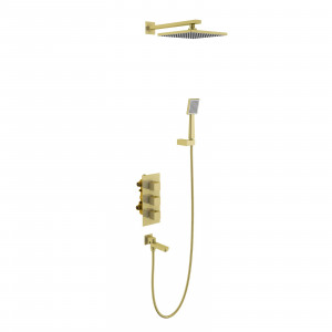 Душевая система встроенная с термостатом Timo Tetra-thermo SX-0199/17SM золото матовое