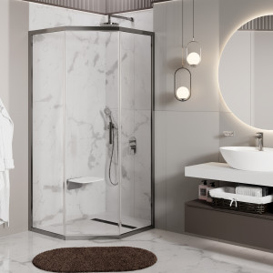 Душевой уголок Wasserkraft Naab 90х90 86S11 хром