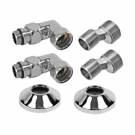 Комплект подключения для полотенцесушителя Point PN93412 3/4 х 1/2 ГШ со сгоном хром