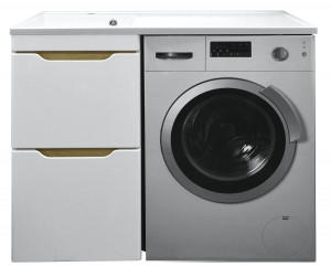 Комплект тумба с раковиной Azario Magenta 120 левая под стиральную машину (56) белая