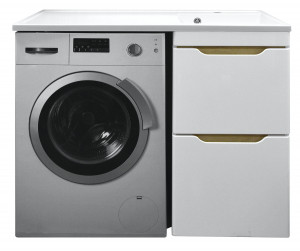 Комплект тумба с раковиной Azario Magenta 120 правая под стиральную машину (56) белая
