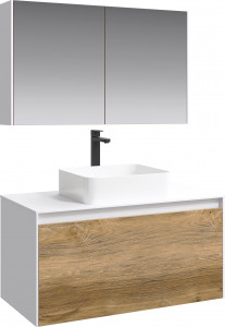 Мебель для ванной Aqwella 5 stars Mobi 100 белая, дуб балтийский