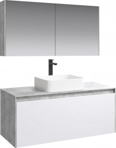Мебель для ванной Aqwella 5 stars Mobi 120 бетон светлый, белая