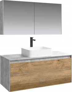 Мебель для ванной Aqwella 5 stars Mobi 120 бетон светлый, дуб балтий