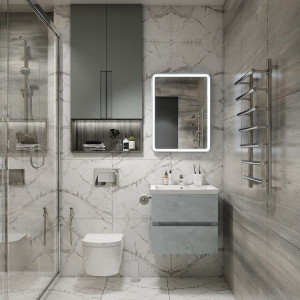 Мебель для ванной Art&Max Techno 70 подвесная с двумя ящиками бетон