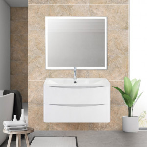 Мебель для ванной BelBagno Acqua 90 подвесная Bianco Lucido
