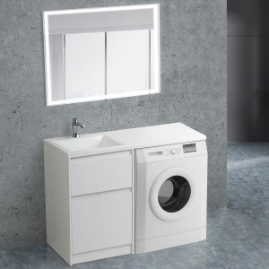 Мебель для ванной BelBagno Kraft-LVD 60 Bianco Opaco c раковиной над стиральной машиной 120 L