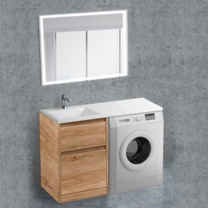 Мебель для ванной BelBagno Kraft-LVD 60 Rovere Nebrasca Nature с раковиной над стиральной машиной 120 L