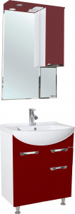 Мебель для ванной Bellezza Альфа 65 красная с ящиком