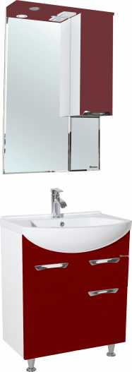Мебель для ванной Bellezza Альфа 65 красная с ящиком