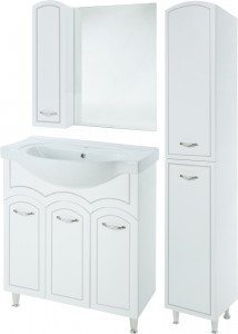 Мебель для ванной Bellezza Амелия 70 белая патина серебро