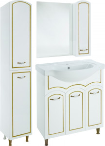 Мебель для ванной Bellezza Амелия 70 белая патина золото