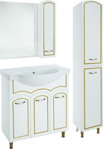 Мебель для ванной Bellezza Амелия 80 белая патина золото
