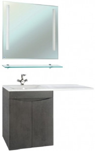 Мебель для ванной Bellezza Олиссия серая прямая c раковиной под стиральную машину 120 L