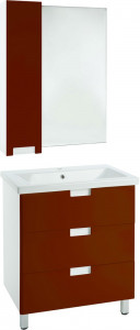 Мебель для ванной Bellezza Пегас 50 напольная 3 ящика красная
