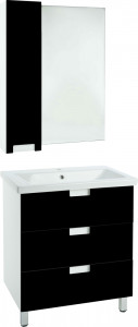 Мебель для ванной Bellezza Пегас 60 напольная 3 ящика черная