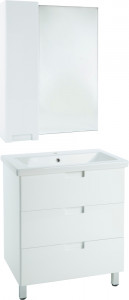 Мебель для ванной Bellezza Пегас 70 напольная 3 ящика белая