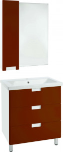 Мебель для ванной Bellezza Пегас 70 напольная 3 ящика красная