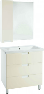Мебель для ванной Bellezza Пегас 80 напольная 3 ящика бежевая