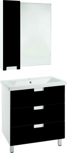 Мебель для ванной Bellezza Пегас 80 напольная 3 ящика черная