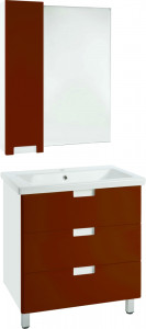 Мебель для ванной Bellezza Пегас 80 напольная 3 ящика красная
