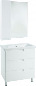 Мебель для ванной Bellezza Пегас 90 напольная 3 ящика белая