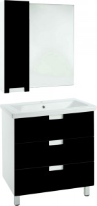Мебель для ванной Bellezza Пегас 90 напольная 3 ящика черная