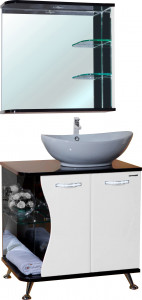 Мебель для ванной Bellezza Рио 70 R, черно-белая