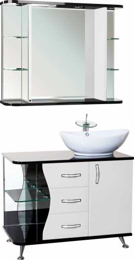 Мебель для ванной Bellezza Рио 90 R черно-белая