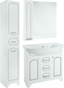 Мебель для ванной Bellezza Тиффани 75 белая патина серебро