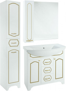 Мебель для ванной Bellezza Тиффани 75 белая патина золото
