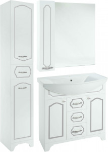 Мебель для ванной Bellezza Тиффани 85 белая патина серебро