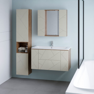 Мебель для ванной Бриклаер Кристалл 100 латте/дуб крафт табачный