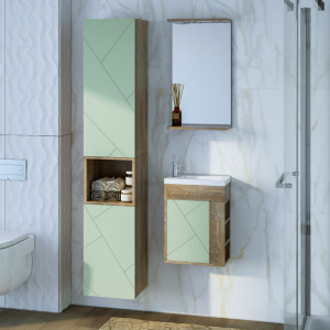 Мебель для ванной Бриклаер Кристалл 40 универсальная фисташка/дуб гранж песочный