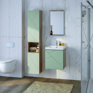 Мебель для ванной Бриклаер Кристалл 50 фисташка/дуб гранж песочный