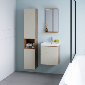 Мебель для ванной Бриклаер Кристалл 50 латте/дуб крафт табачный